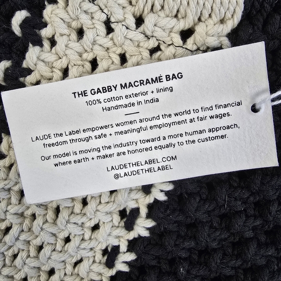 Curateur x Laude The Label Bohemian Handmade The Gabby Macrame Bag NWT - Picture 11 of 14